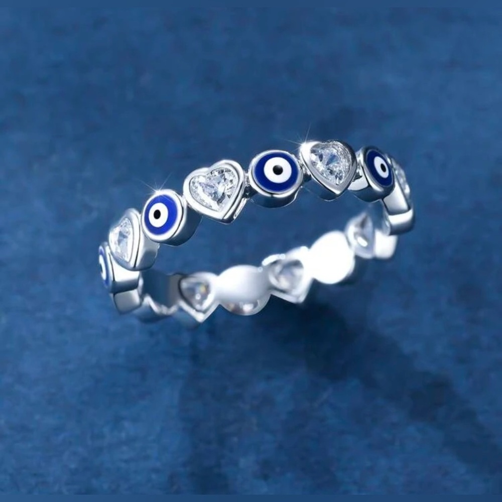 Exquisite Elegant Evil Eye & Heart Shaped‎ Ring